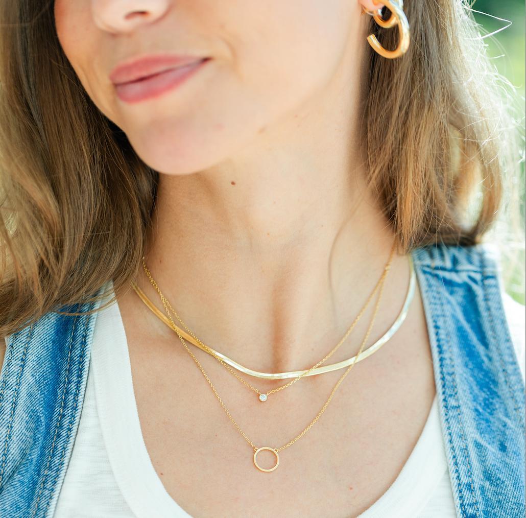 Double Appeal Circle & Cz Necklace Product Image