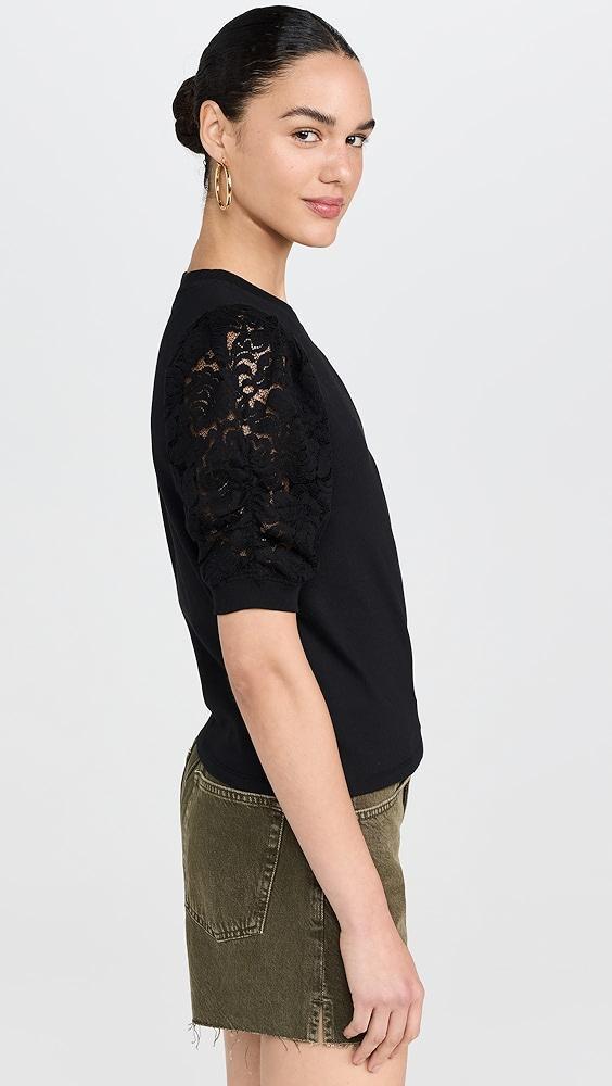 FRAME Lace Sleeve Frankie Tee | Shopbop Product Image
