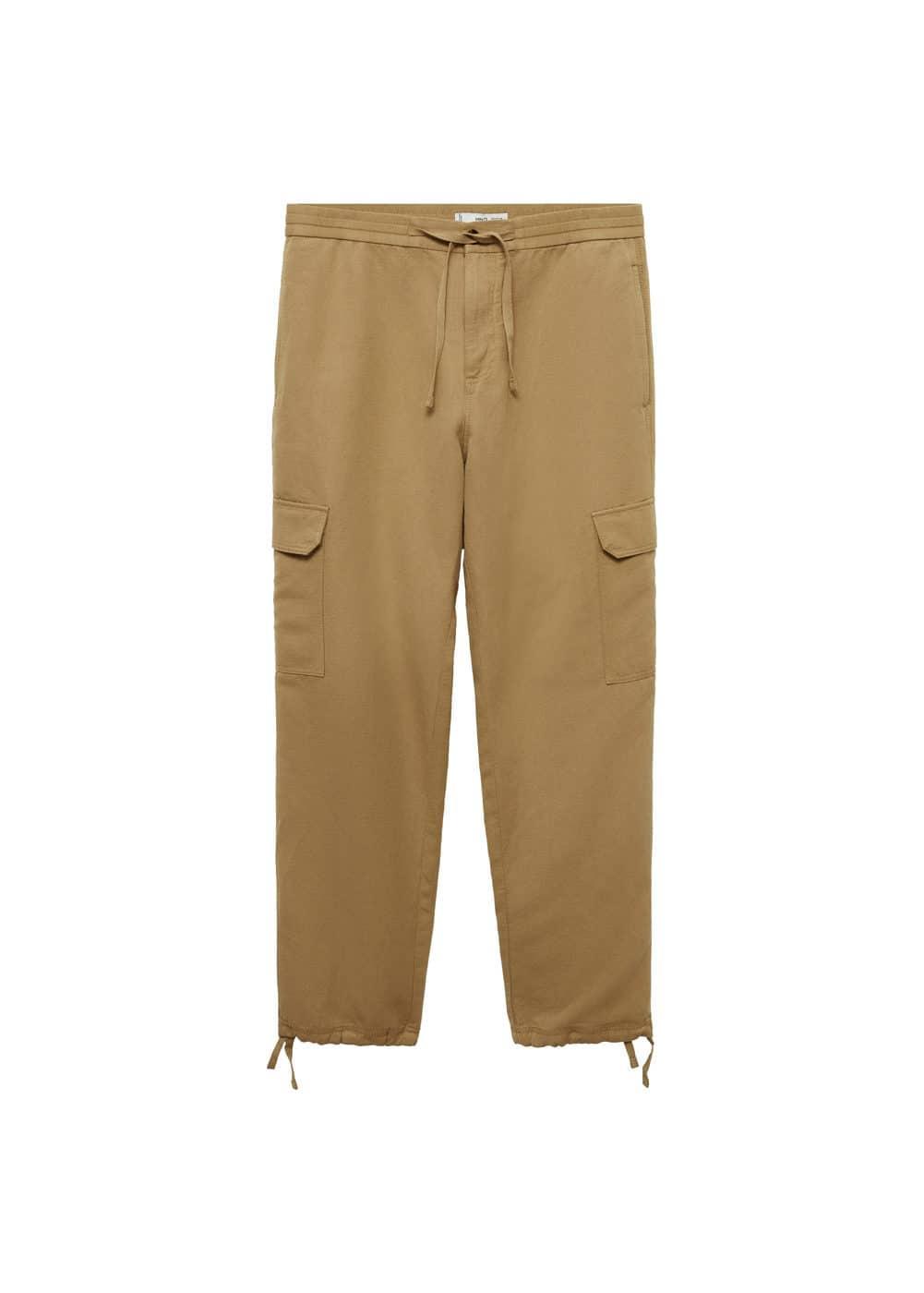 Mango Mens Cotton-Linen Cargo Pants Product Image