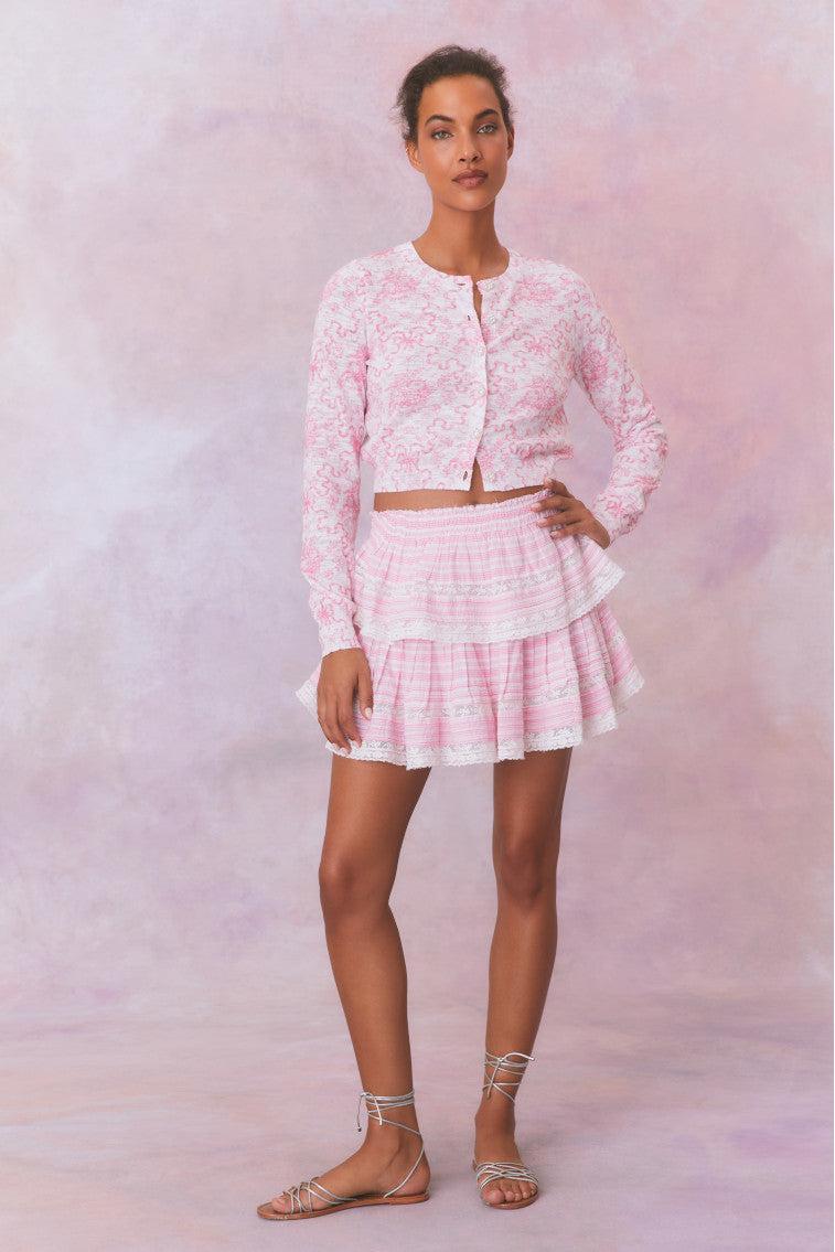 Pinky Bow Print Cardigan Product Image
