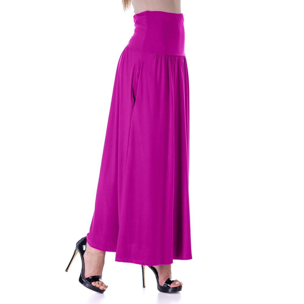 Women's 24Seven Comfort Apparel Foldover Maxi Skirt With Pockets, Size: Medium, Green Product Image