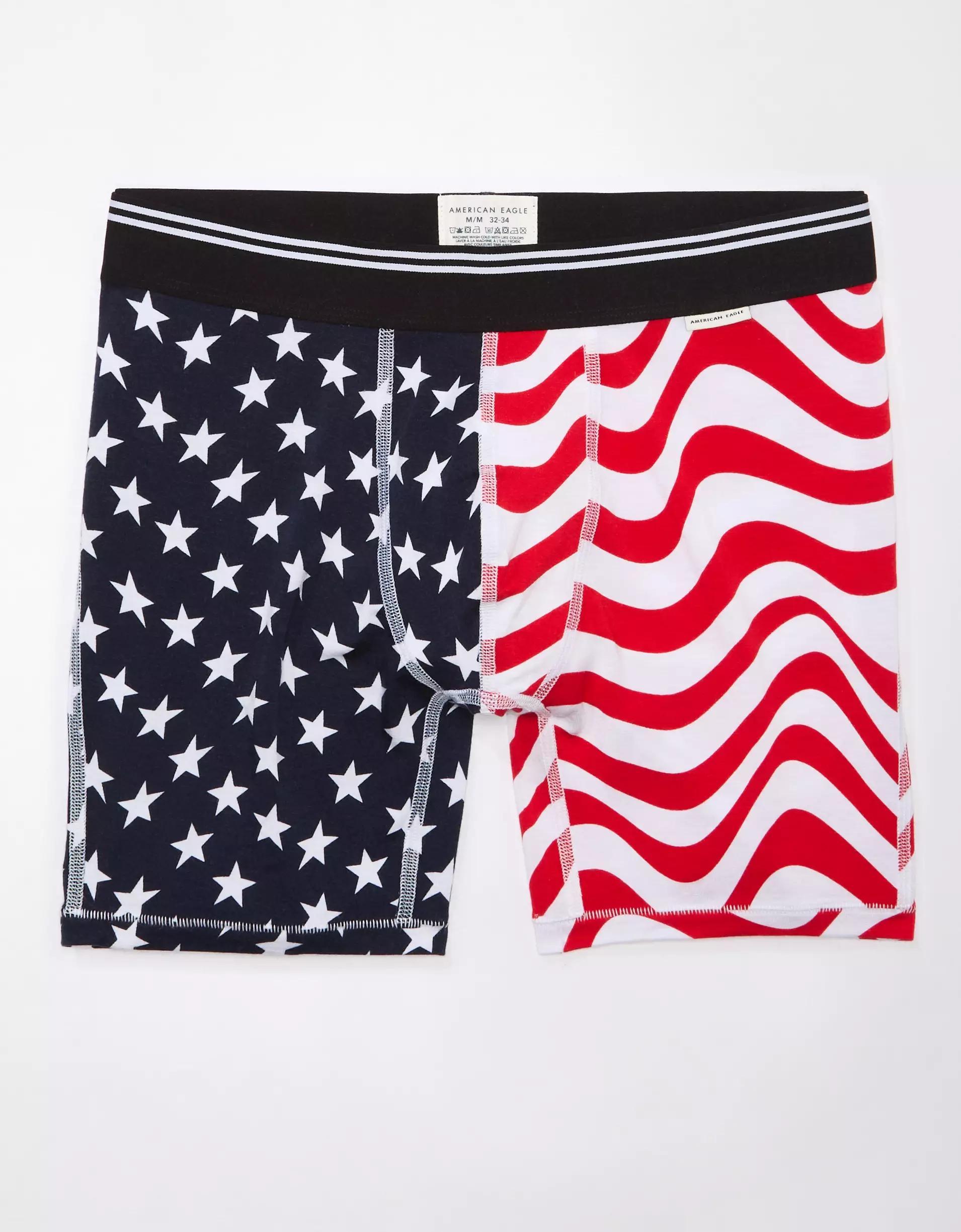 AEO Men's USA Stars & Stripes 6" Ultra Soft Boxer Brief Product Image