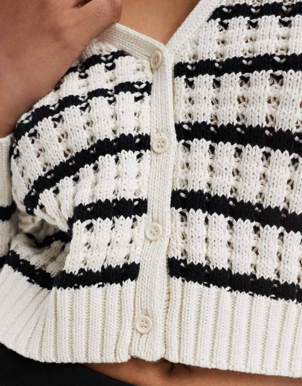 Cotton On its a match v neck stripe knit cardigan  Product Image
