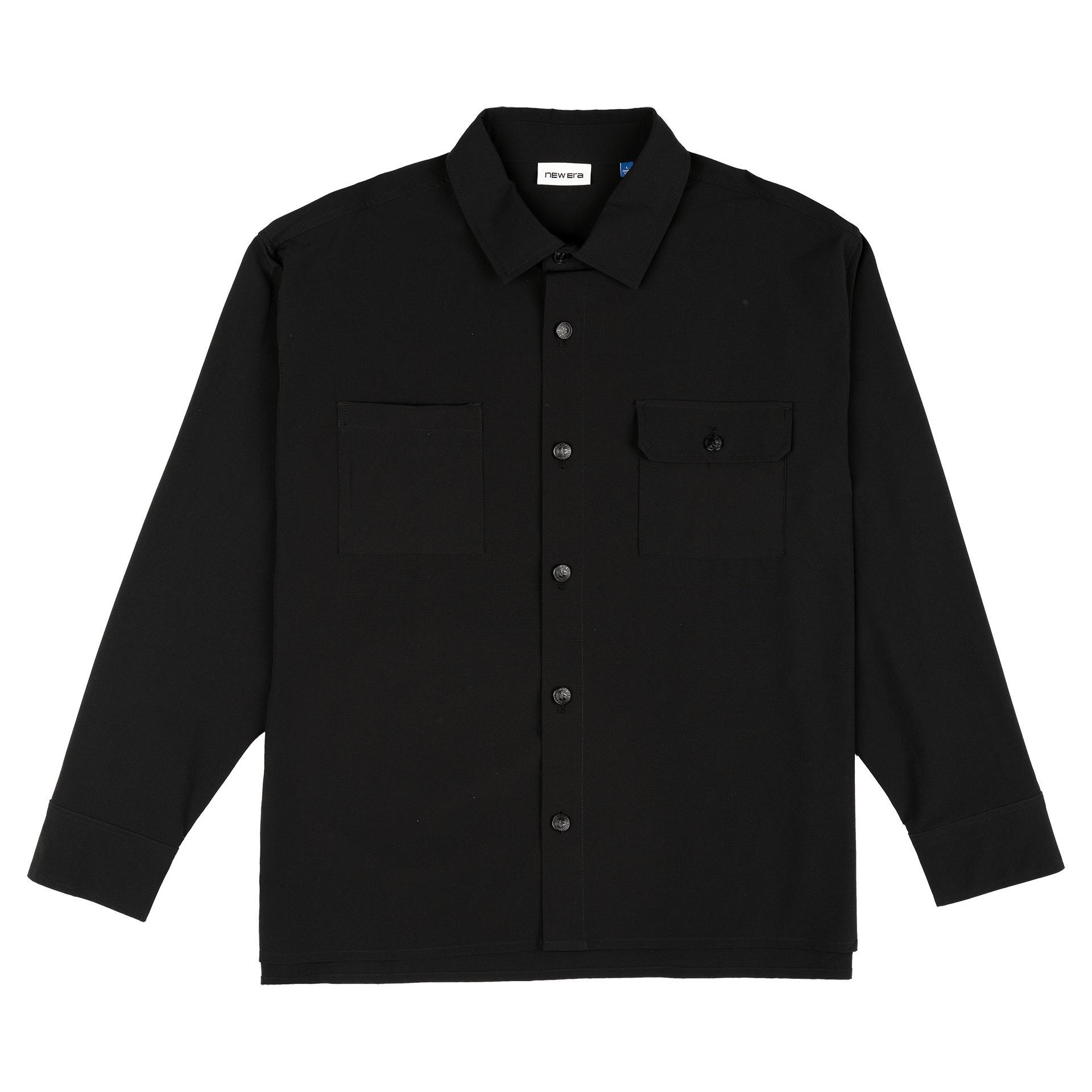 New Era Branded Nylon Military Black Shacket Male Product Image