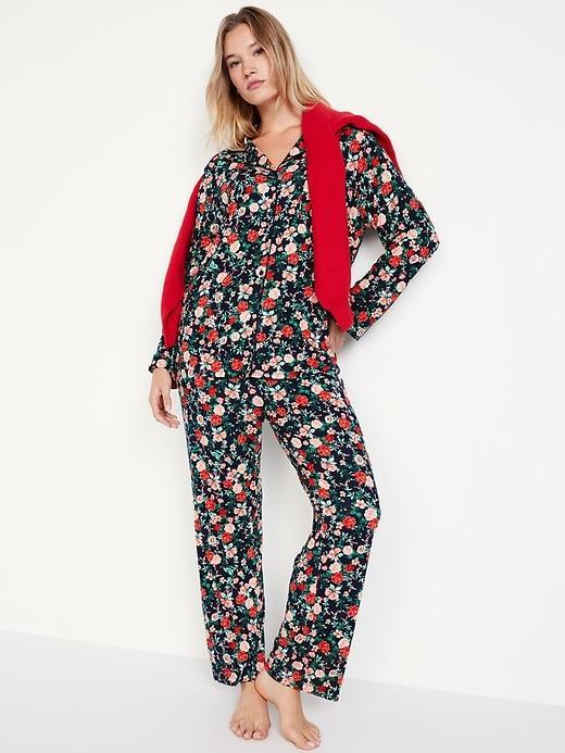Knit Jersey Pajama Pant Set Product Image