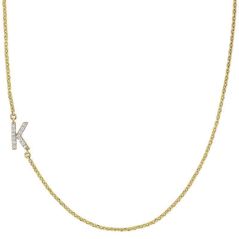 Stella Grace 14k Gold Diamond Accent Initial Necklace, Women's, Size: 18" Product Image