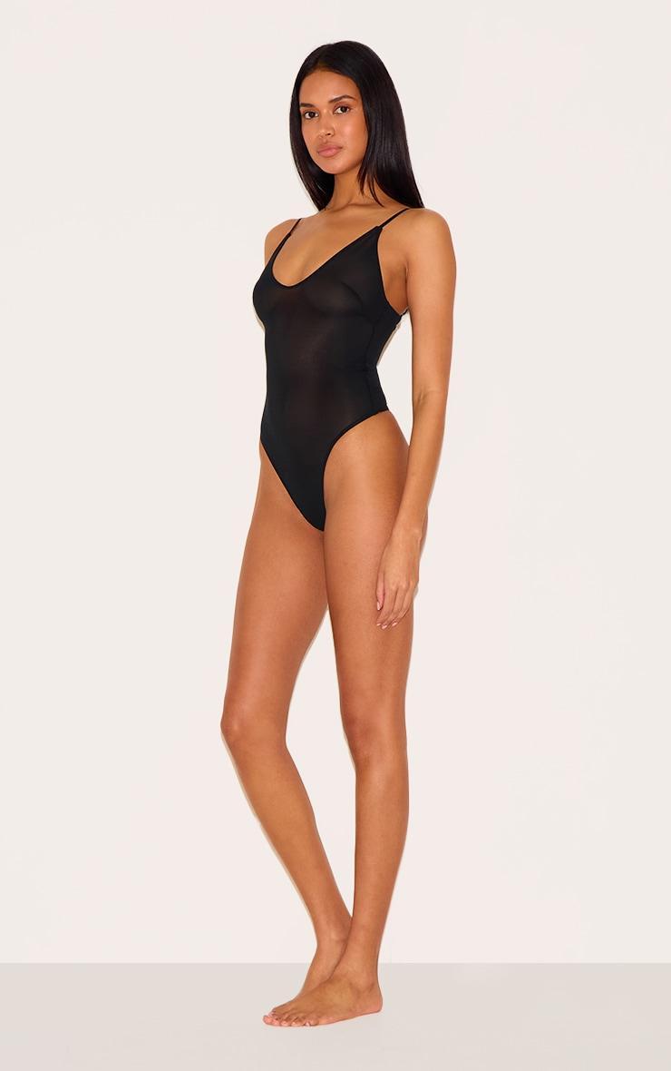 Black Power Mesh Shapewear Bodysuit Product Image