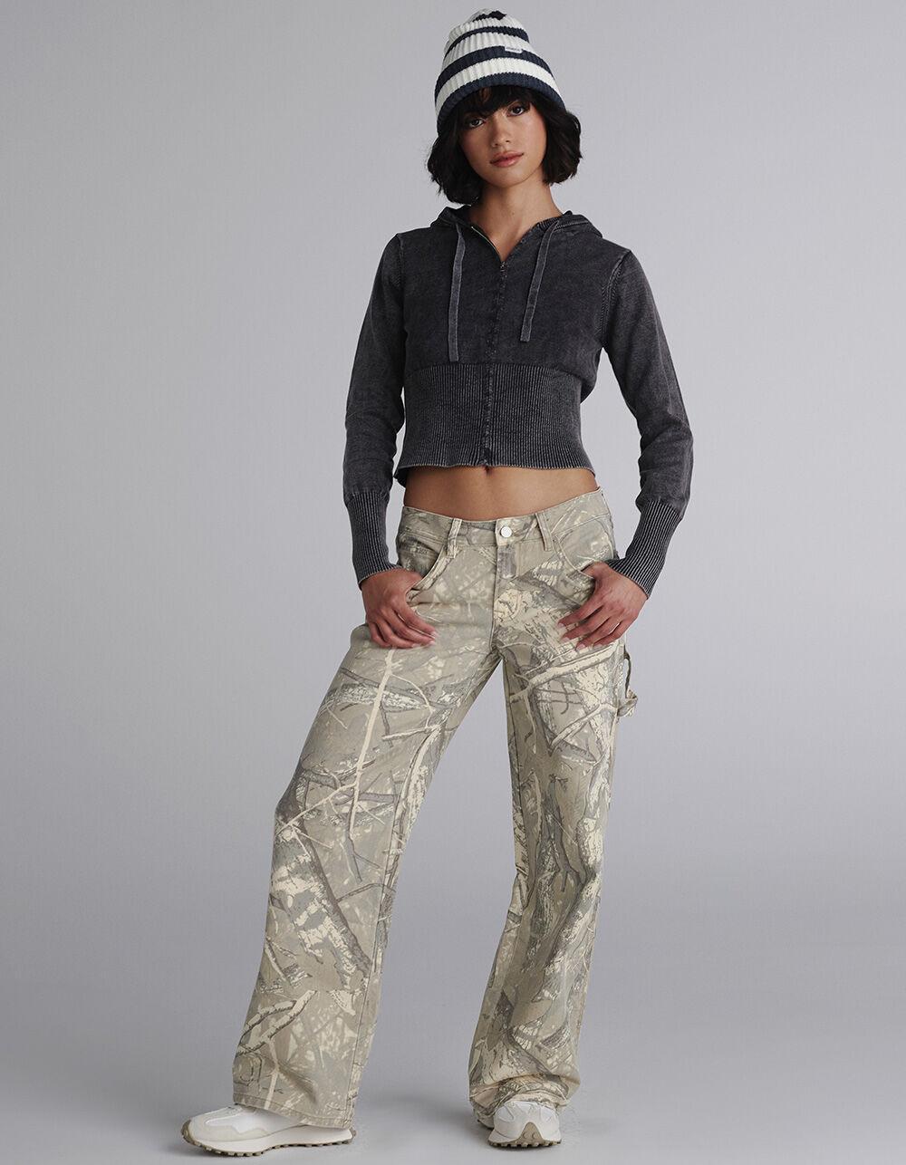 RSQ Womens Low Rise Camo Baggy Carpenter Jeans - BRN/MULTI Product Image