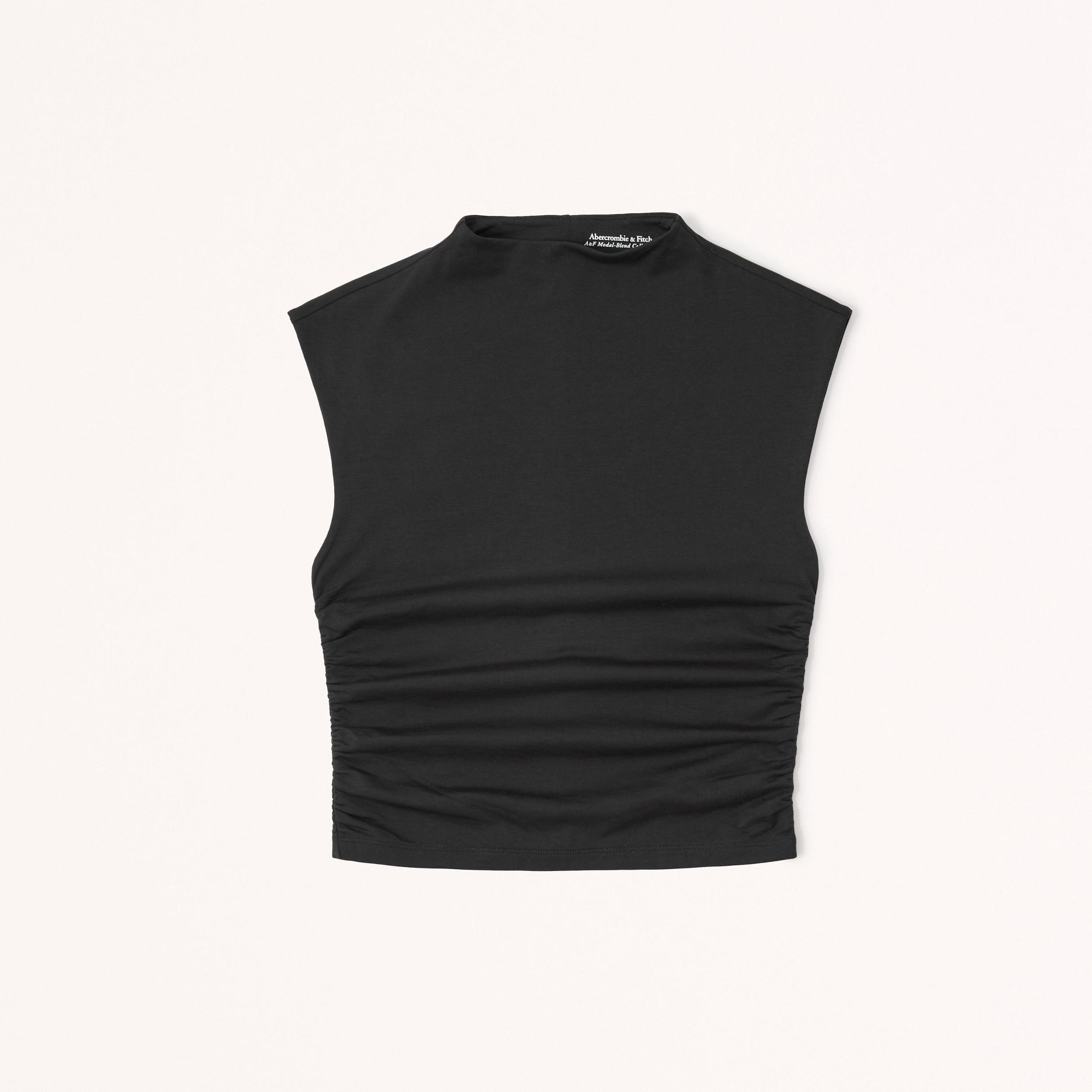 Long-Sleeve Grown-On Mockneck Top Product Image