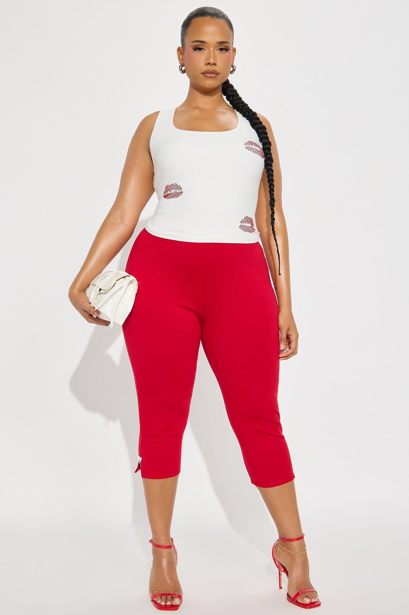 Take A Bow Capri Legging - Red Product Image