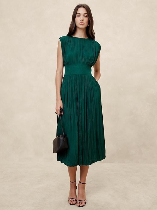 Pleated Midi Dress Product Image