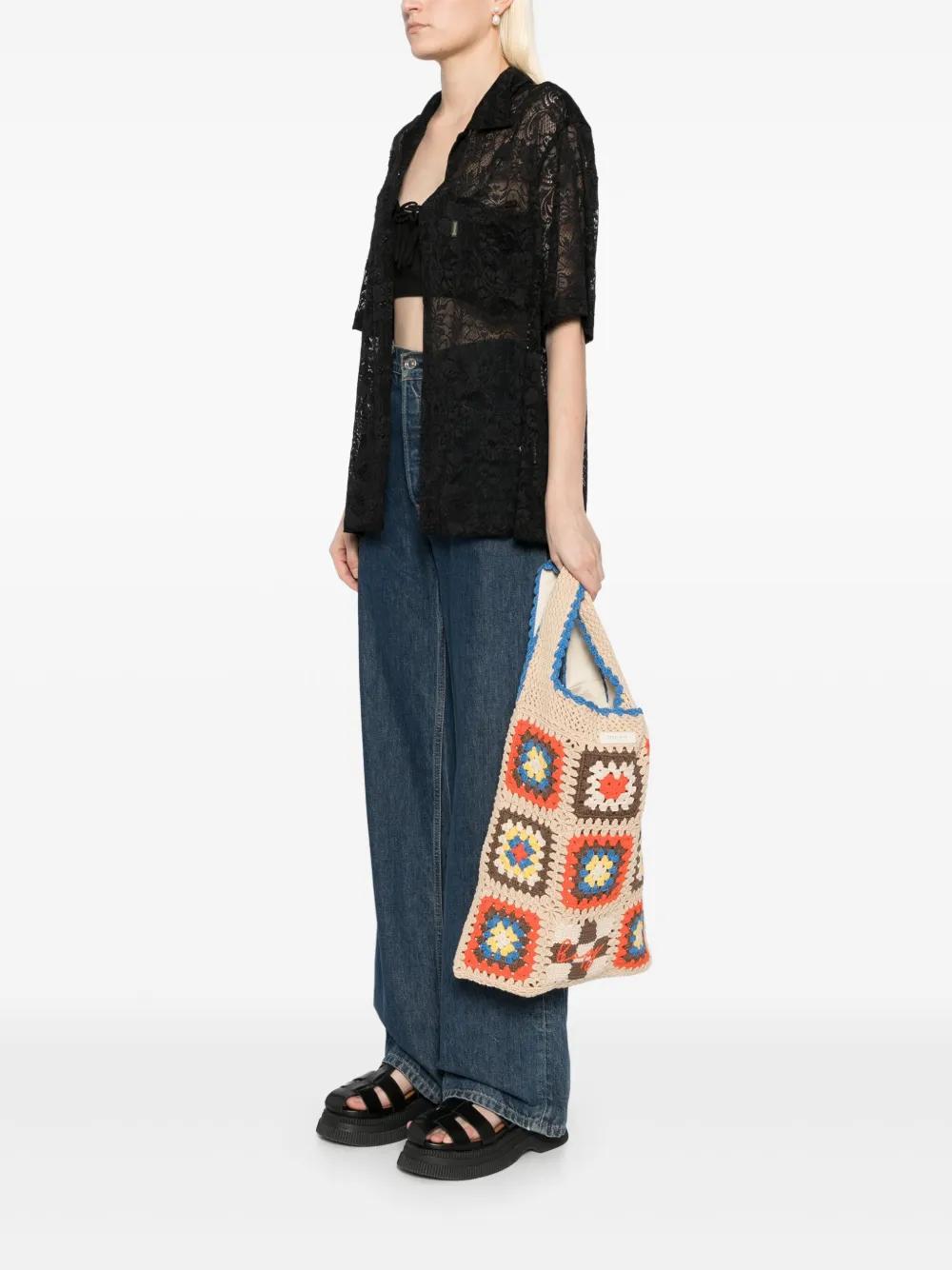 crochet-knit tote bag Product Image