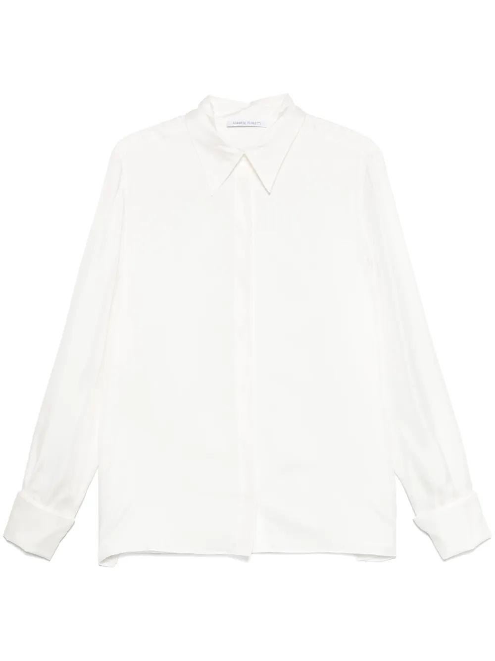 ALBERTA FERRETTI Satin Shirt In White Product Image