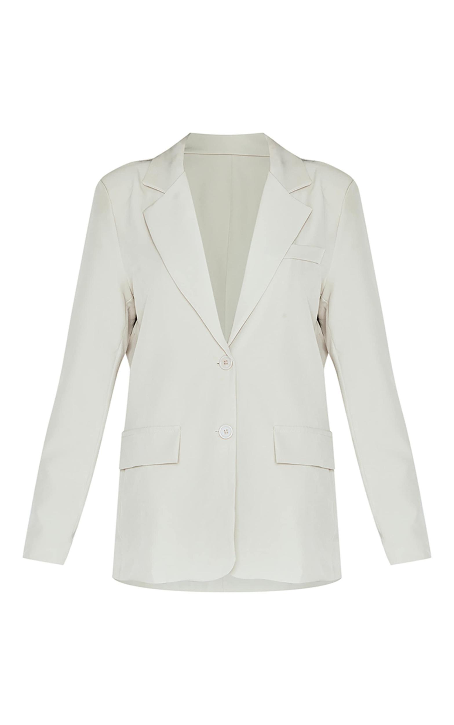 Cream Oversized Structured Blazer Product Image