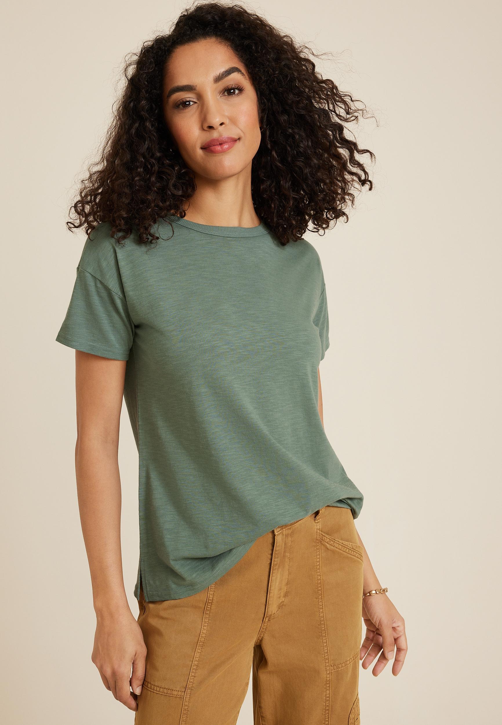 Maurices Womens XX Large Size 24/7 Dawson Crew Neck Tee Red Product Image
