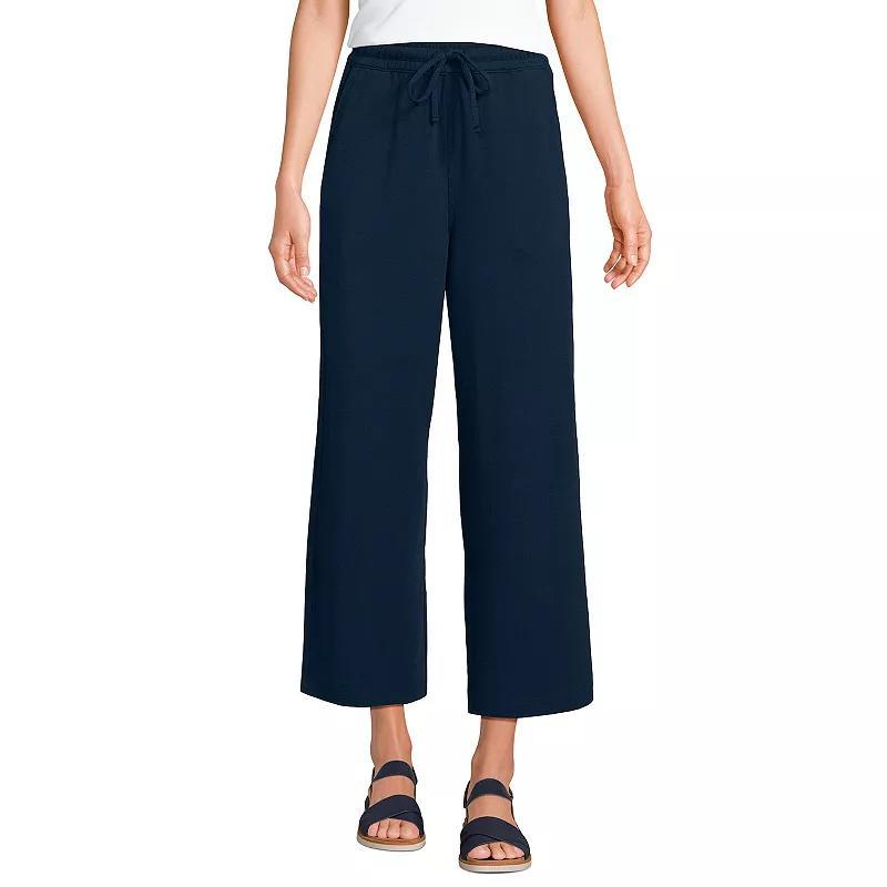 Petite Lands' End Sport Pull-On Drawstring Wide Leg Crop Pants, Women's, Size: XS Petite, Radiant Blue Product Image