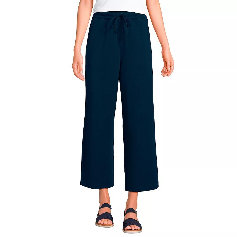 Petite Lands' End Sport Pull-On Drawstring Wide Leg Crop Pants, Women's, Size: XS Petite, Radiant Blue Product Image