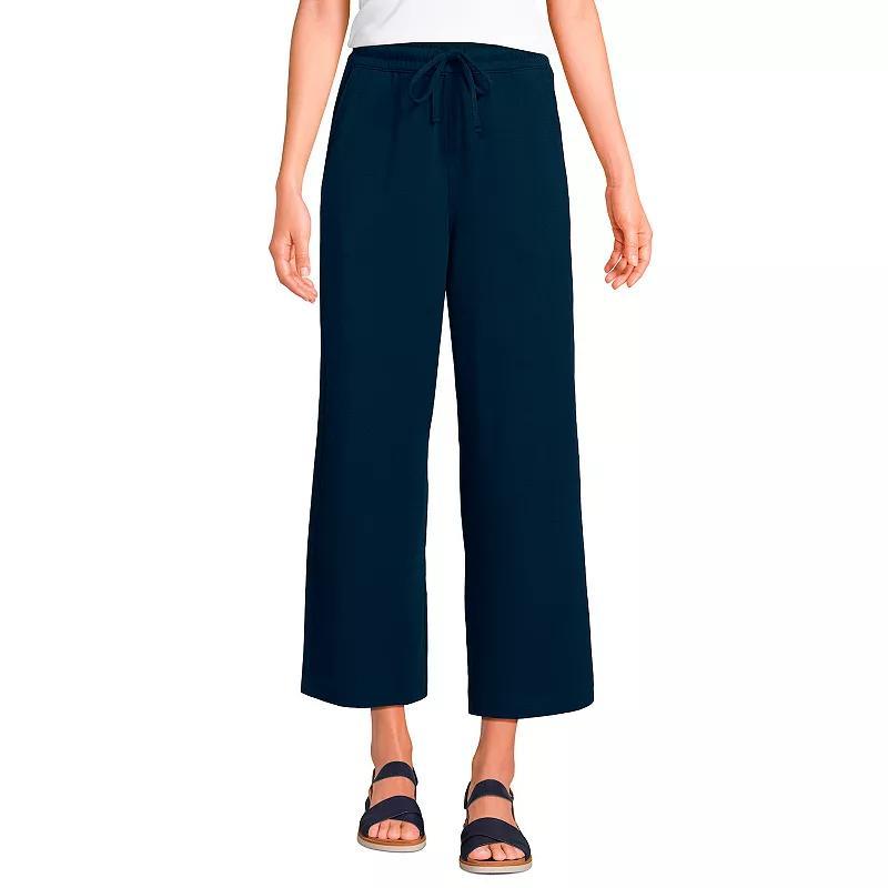 Petite Lands' End Sport Pull-On Drawstring Wide Leg Crop Pants, Women's, Size: XS Petite, Radiant Blue Product Image