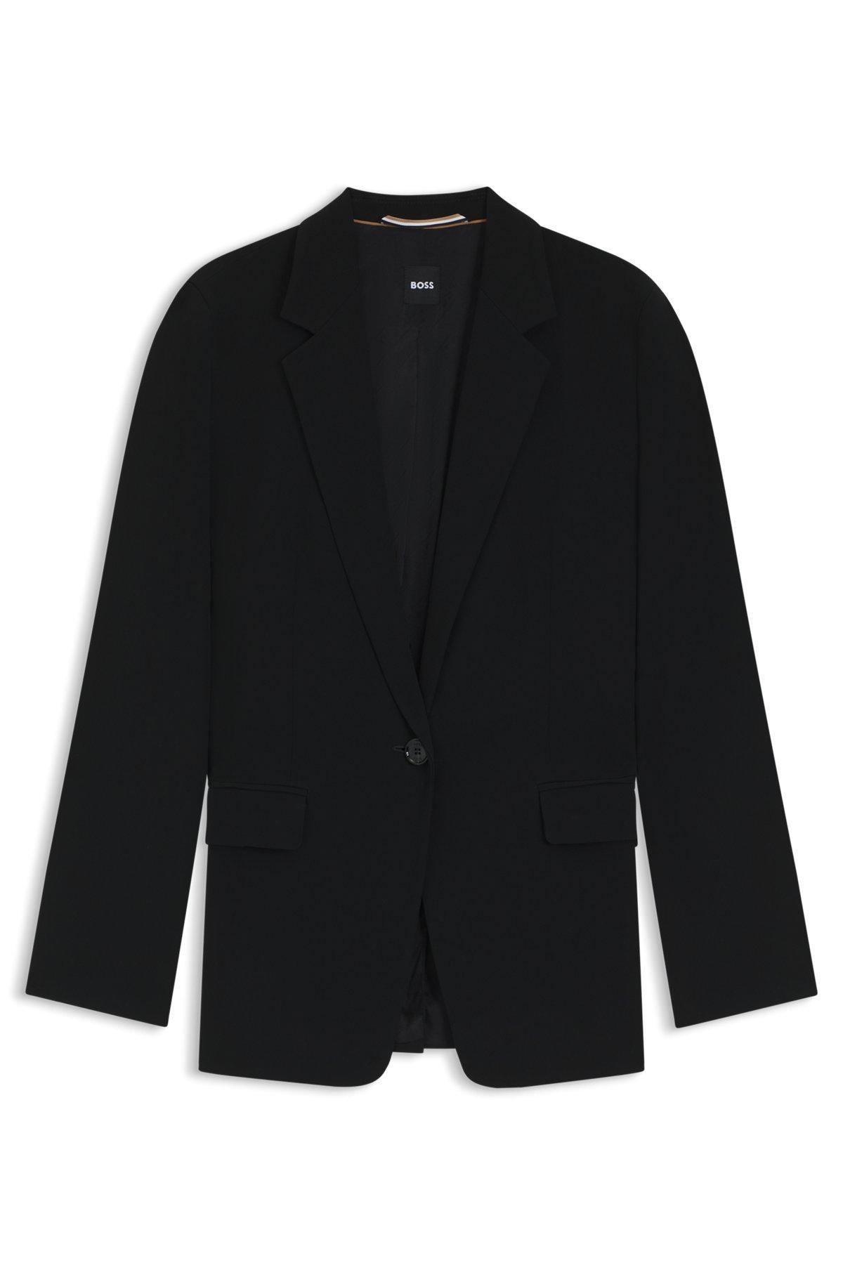 Regular-fit blazer in crease-resistant crepe Product Image