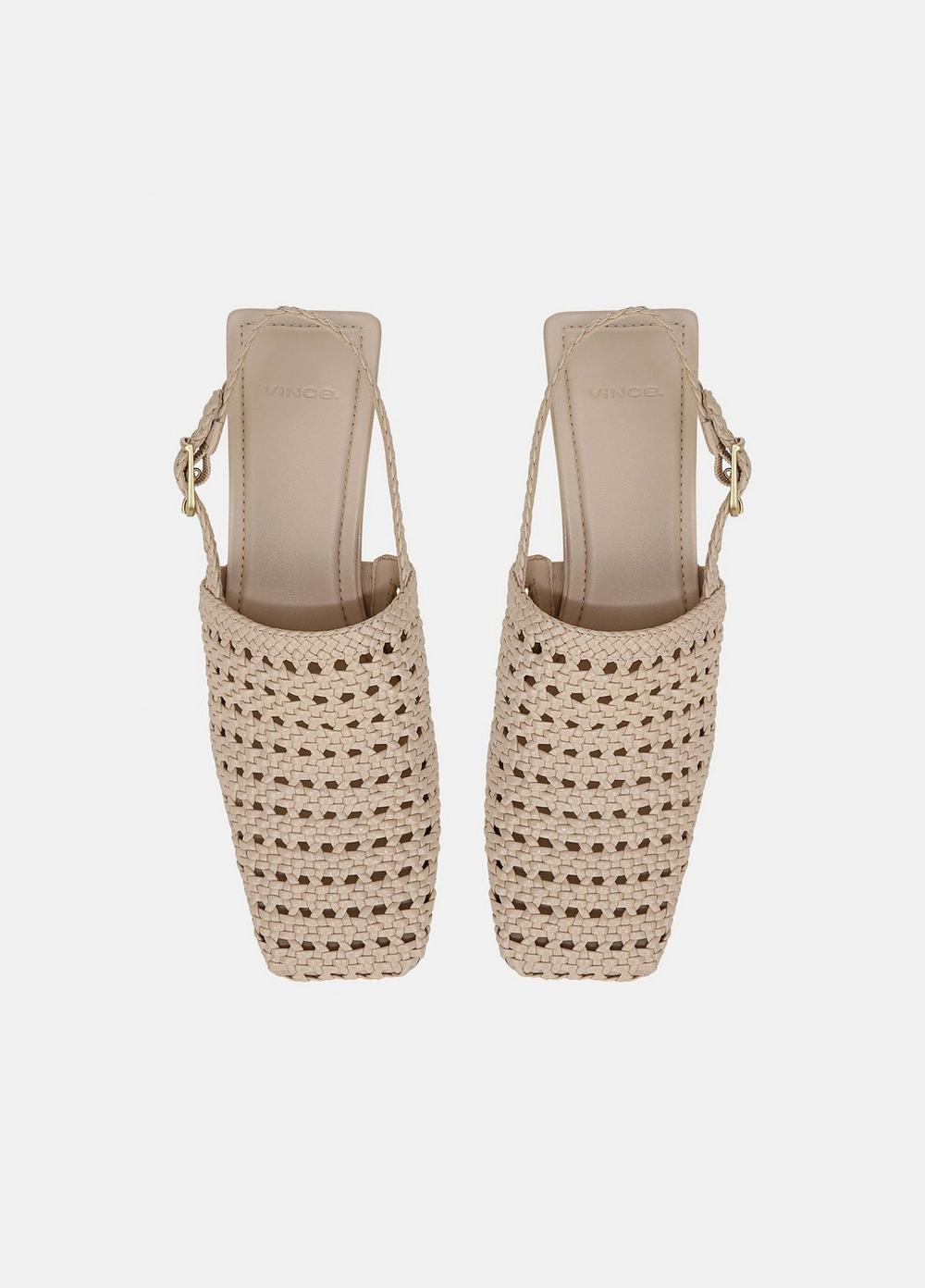 Womens Eris Woven Leather Slingback Heel, Birch Sand, Size 8 Vince Product Image
