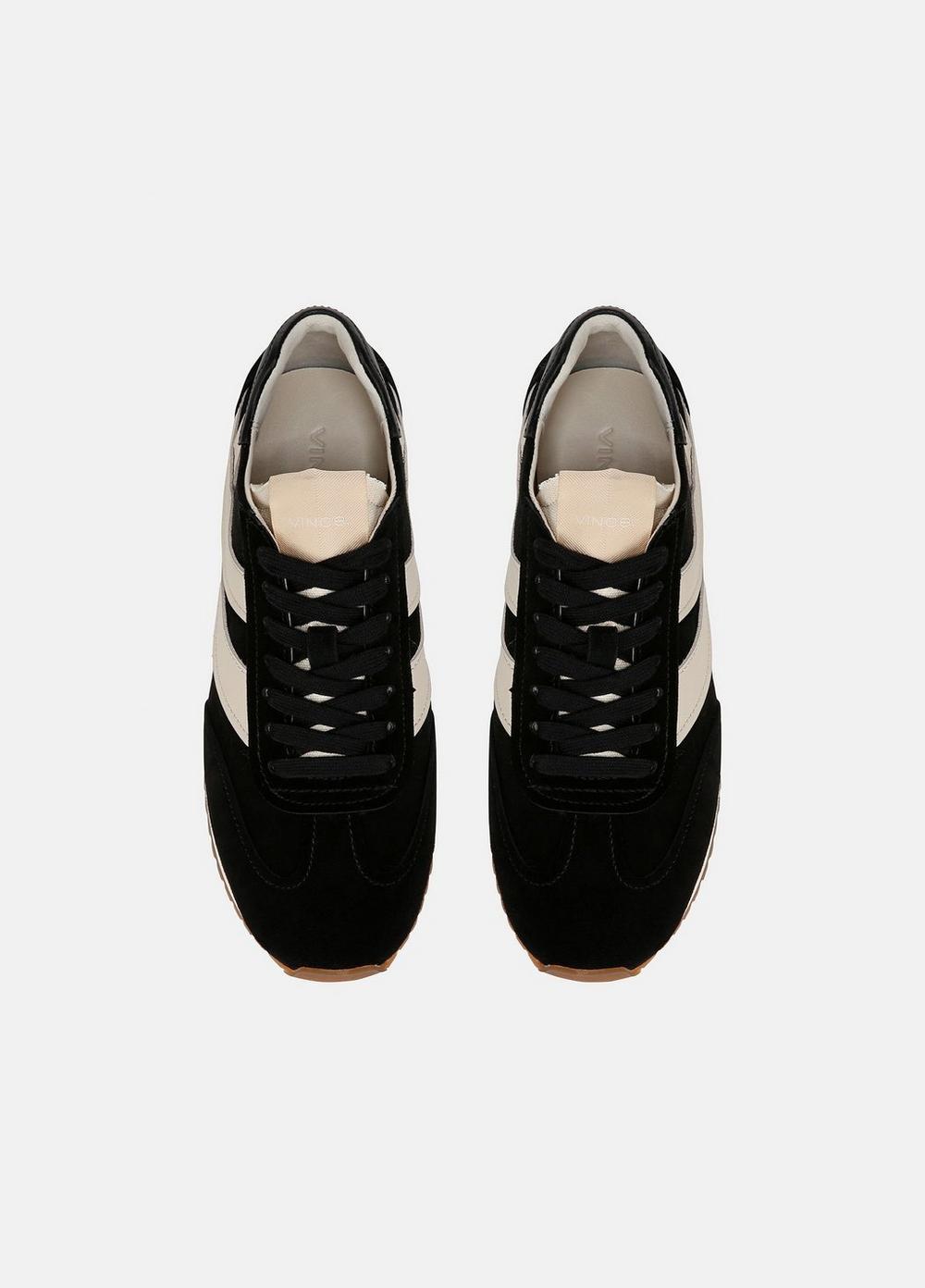 Womens Oasis Suede And Leather Runner Sneaker, Black, Size 5.5 Vince Product Image