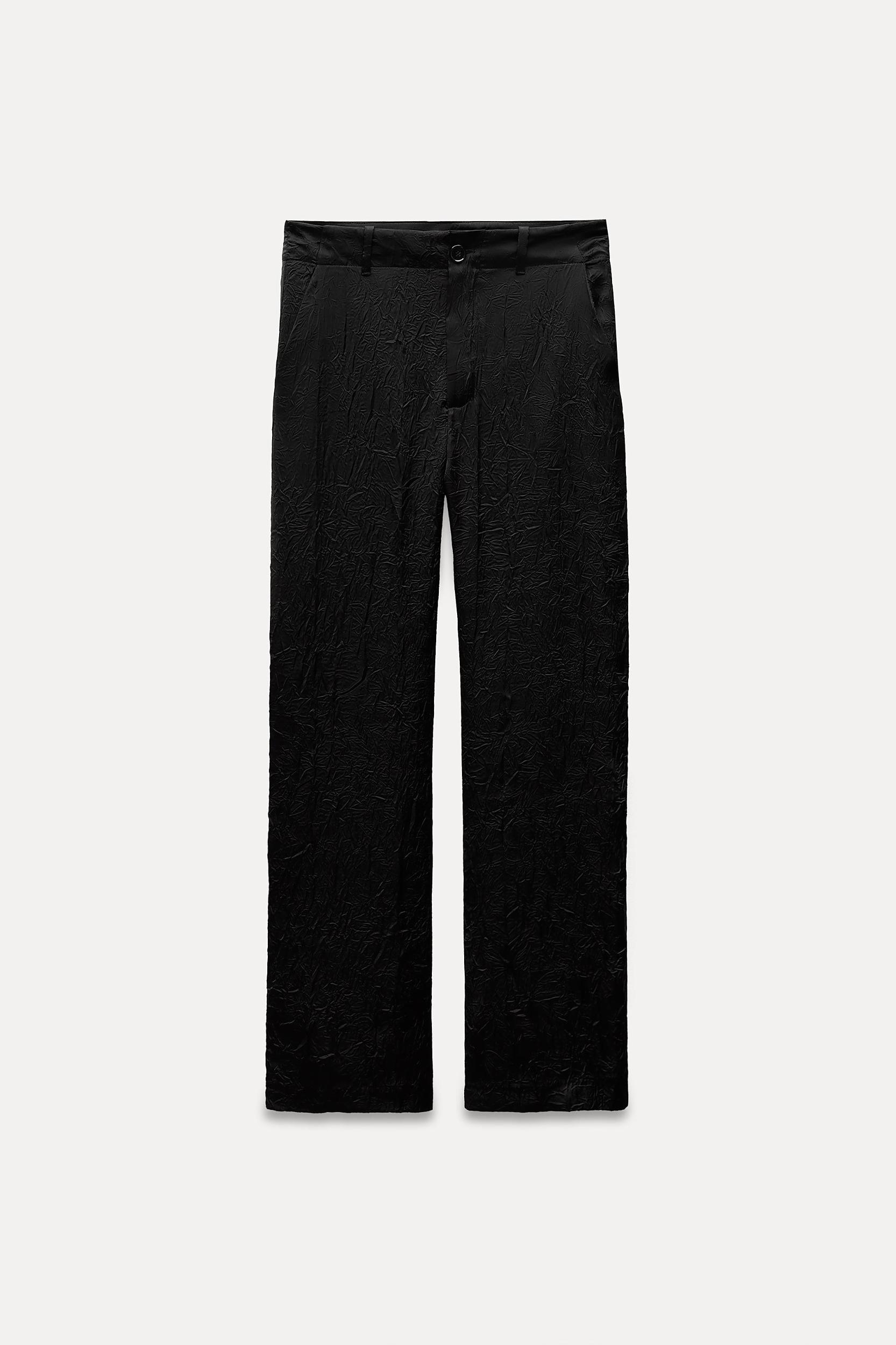 SATIN EFFECT CRINKLE PANTS ZW COLLECTION Product Image