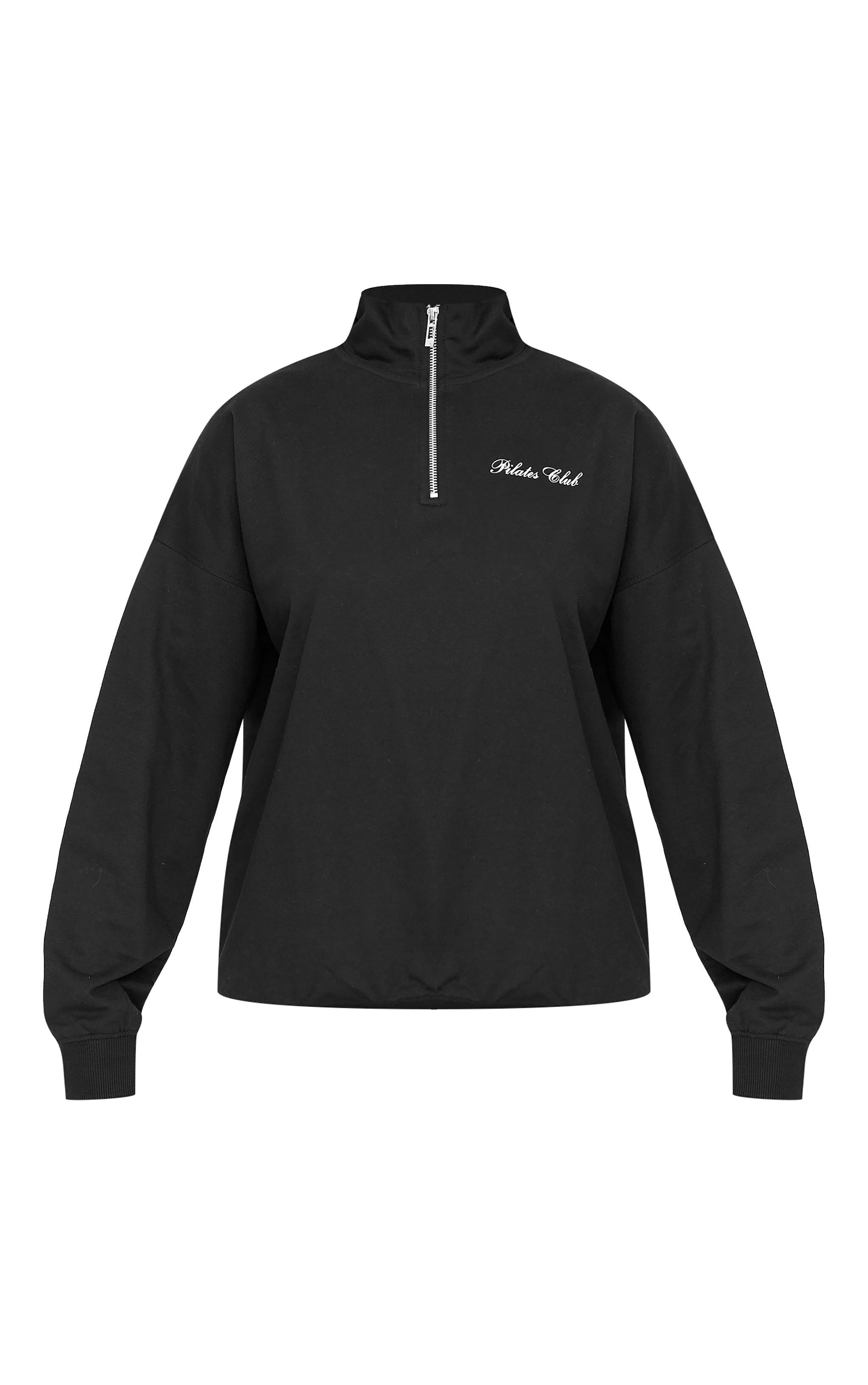 Black Quarter Zip Pilates Oversized Sweatshirt Product Image