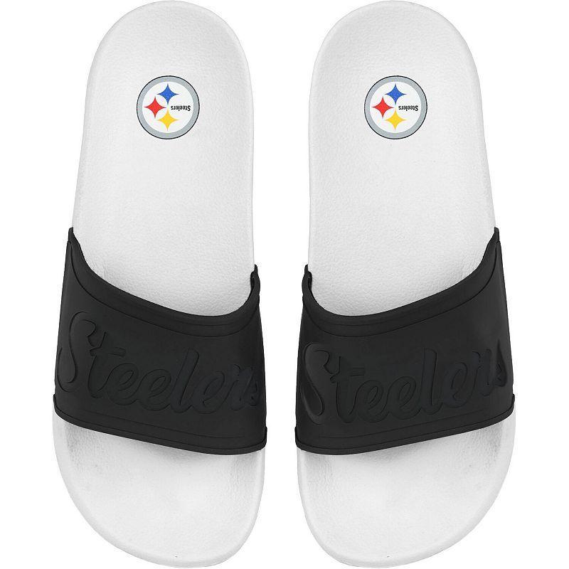 Womens FOCO Pittsburgh Steelers Script Wordmark Slide Sandals Product Image