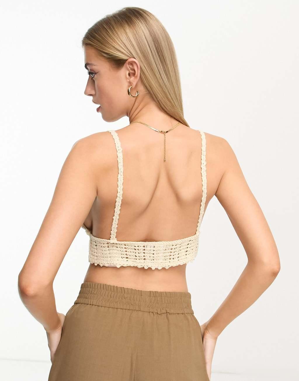 Something New x Klara Hellqvist crochet cropped cami top Product Image