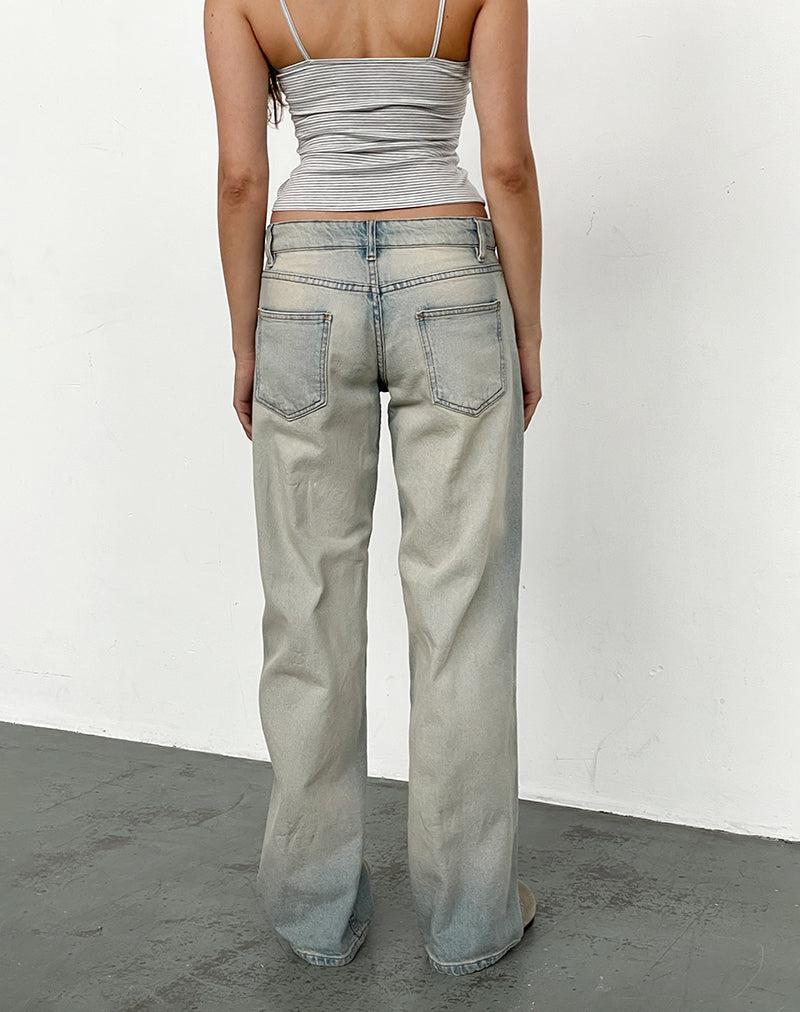 Low Rise Parallel Jeans in Sand Bleach Extreme Female Product Image