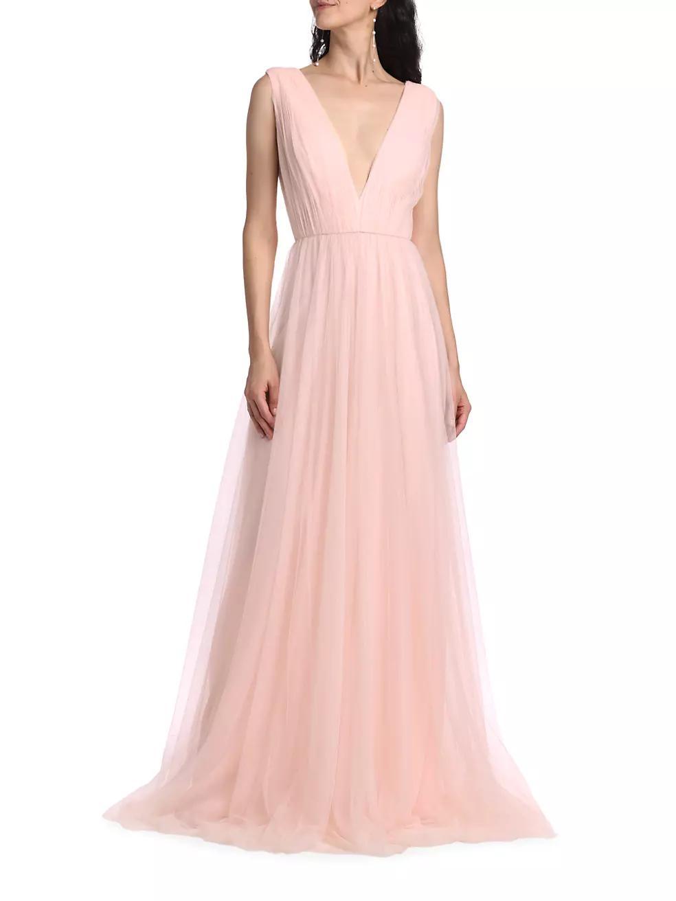 Vias Pleated Tulle Gown Product Image