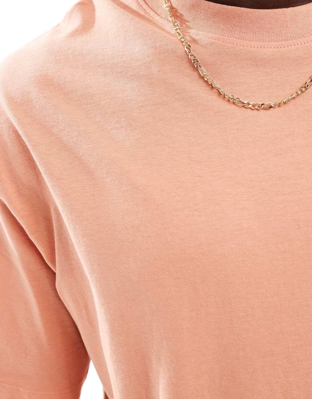 Jack & Jones oversized t-shirt in dusky orange Product Image