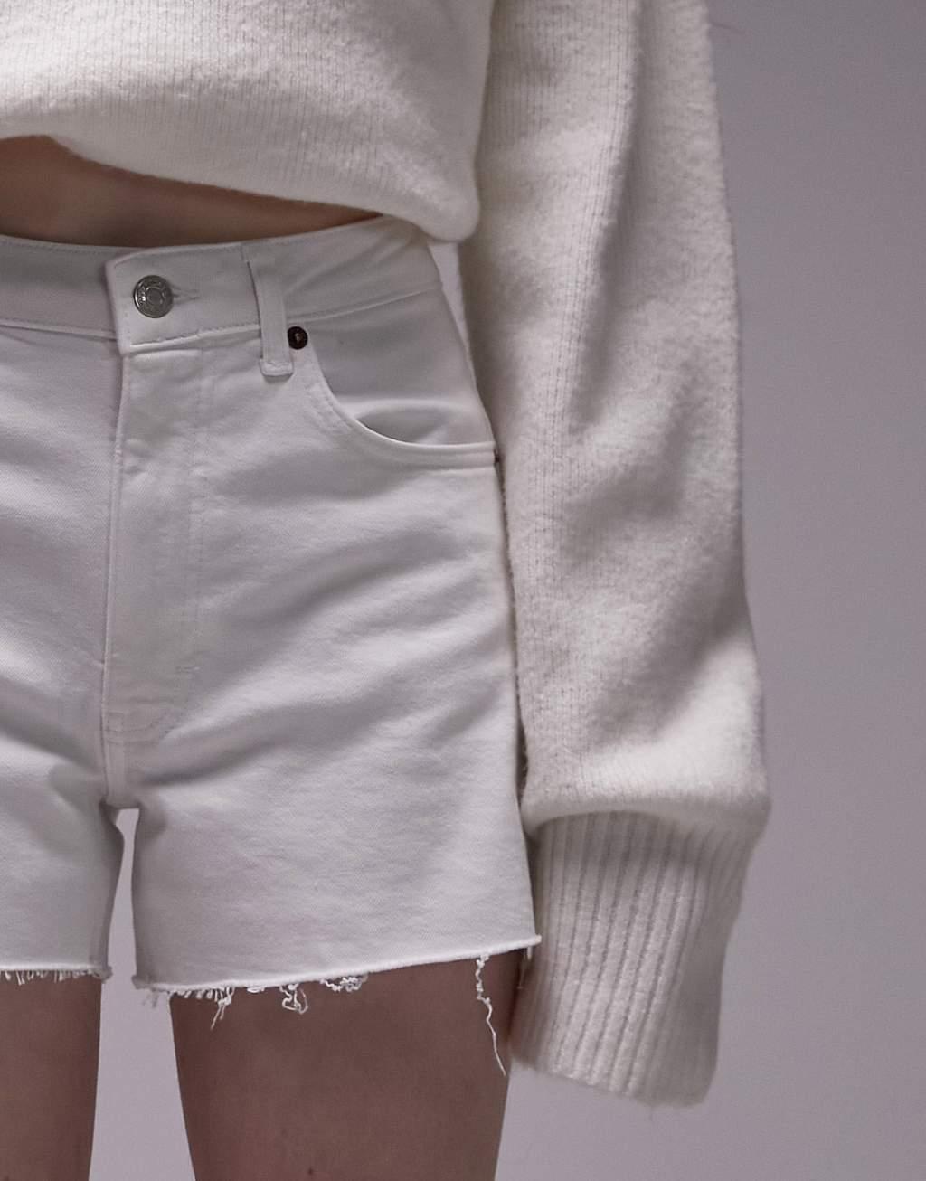 Topshop denim comfort stretch shorts Product Image