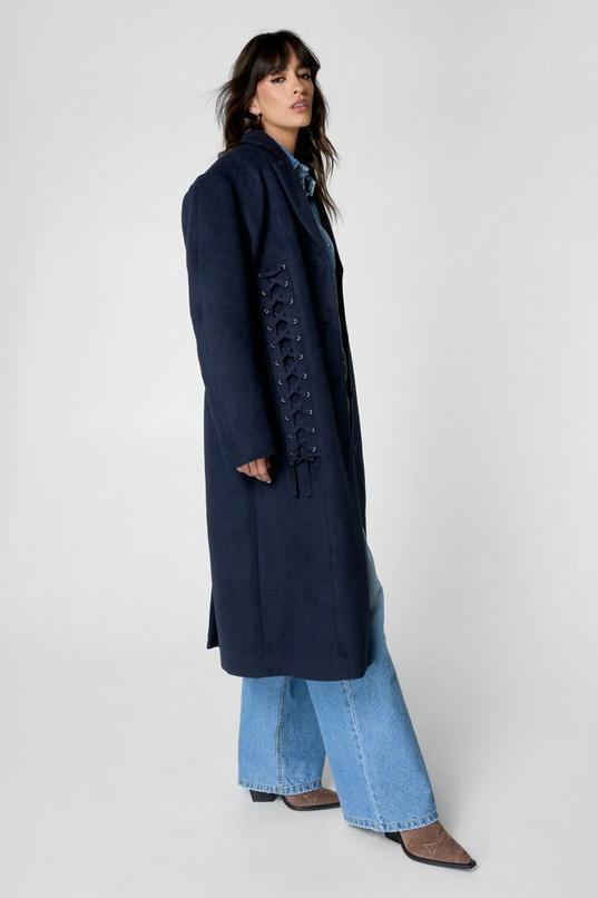 Premium Corseted Detail Maxi Coat Product Image