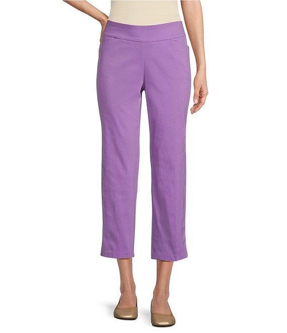 Allison Daley Lattice Hem Pull-On Straight Leg Cropped Pants Product Image