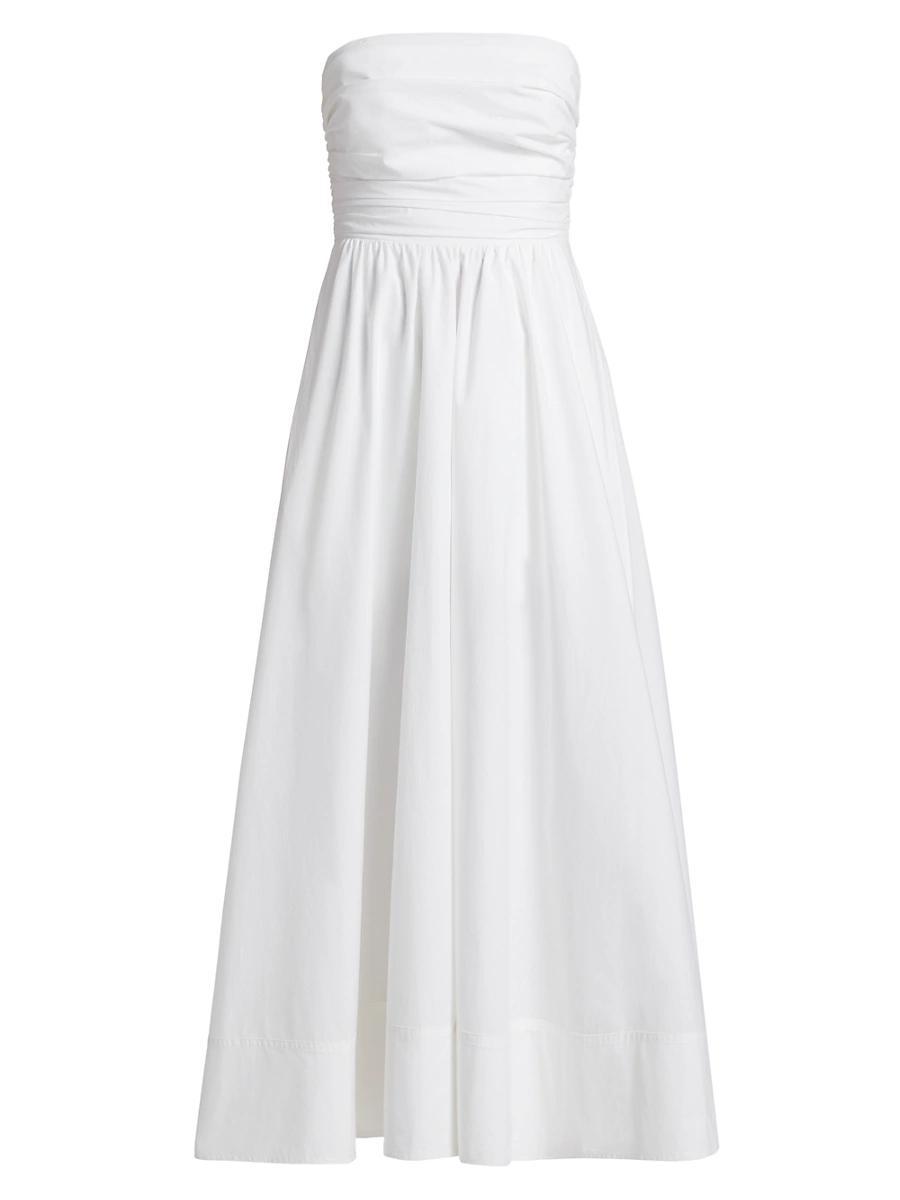 Womens Tate Cotton Strapless Midi-Dress Product Image
