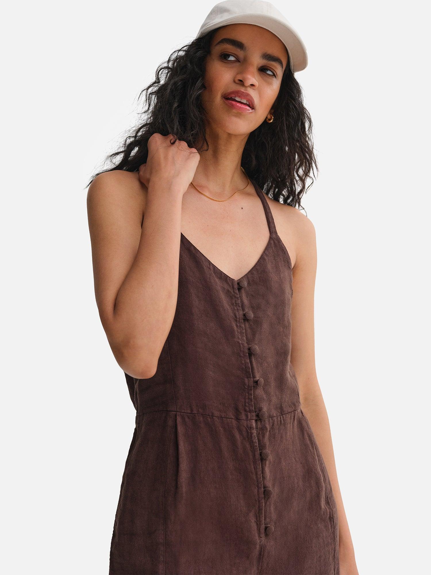 Organic Linen Tank Jumpsuit Female Product Image