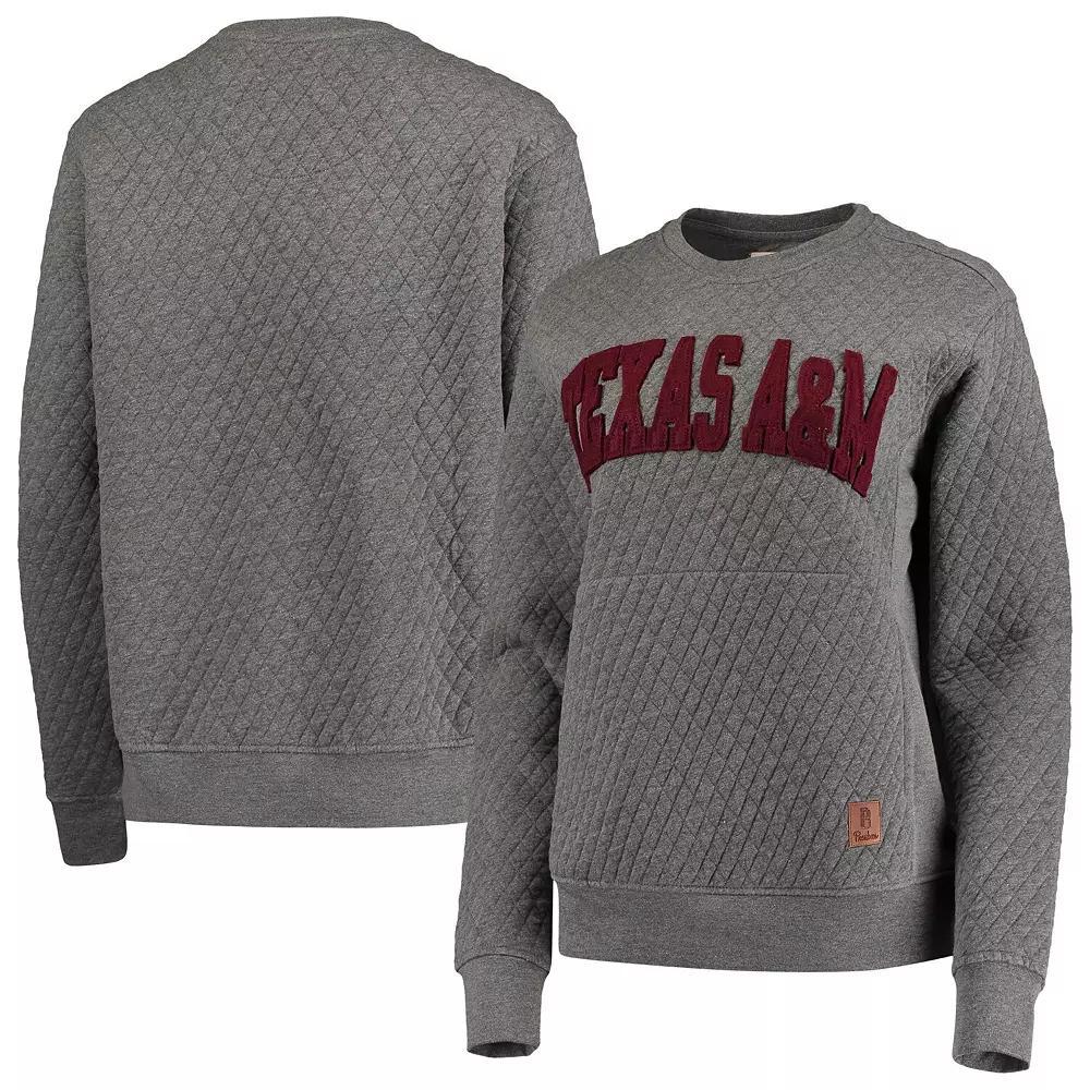 Women's Pressbox Heather Charcoal Texas A&M Aggies Moose Quilted Pullover Sweatshirt, Size: Medium, Grey Product Image