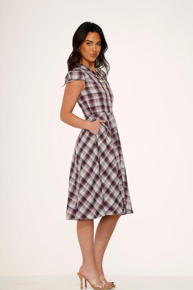 Brown Plaid Swing Dress Product Image