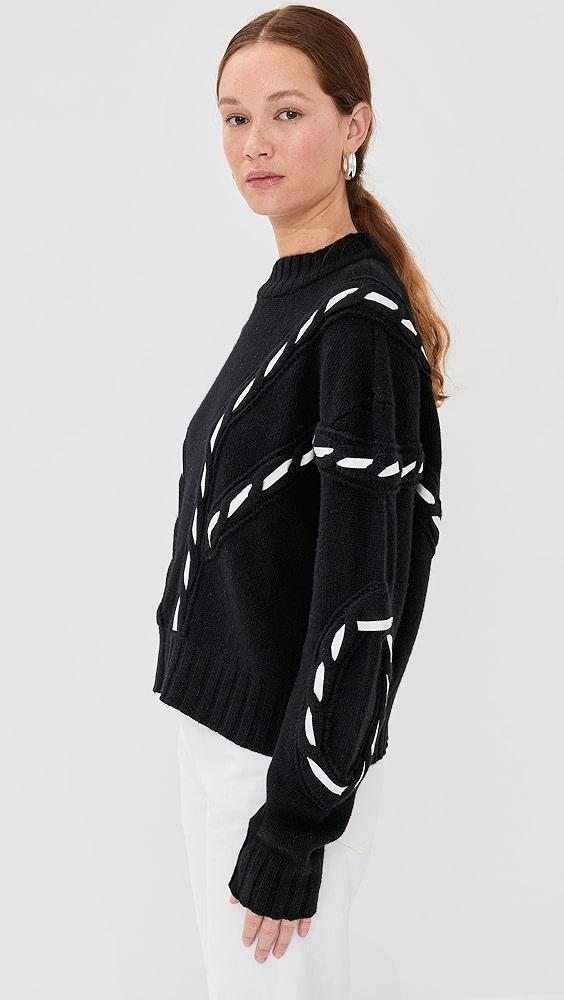 Prabal Gurung Contrast Cable Mock Neck Sweater | Shopbop Product Image