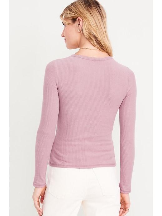 Plush-Knit Long-Sleeve T-Shirt Product Image