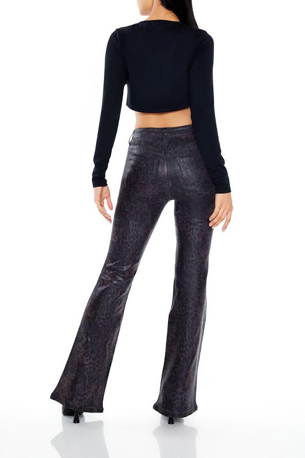 Leopard Print Mid-Rise Flare Pants | Forever 21 Product Image
