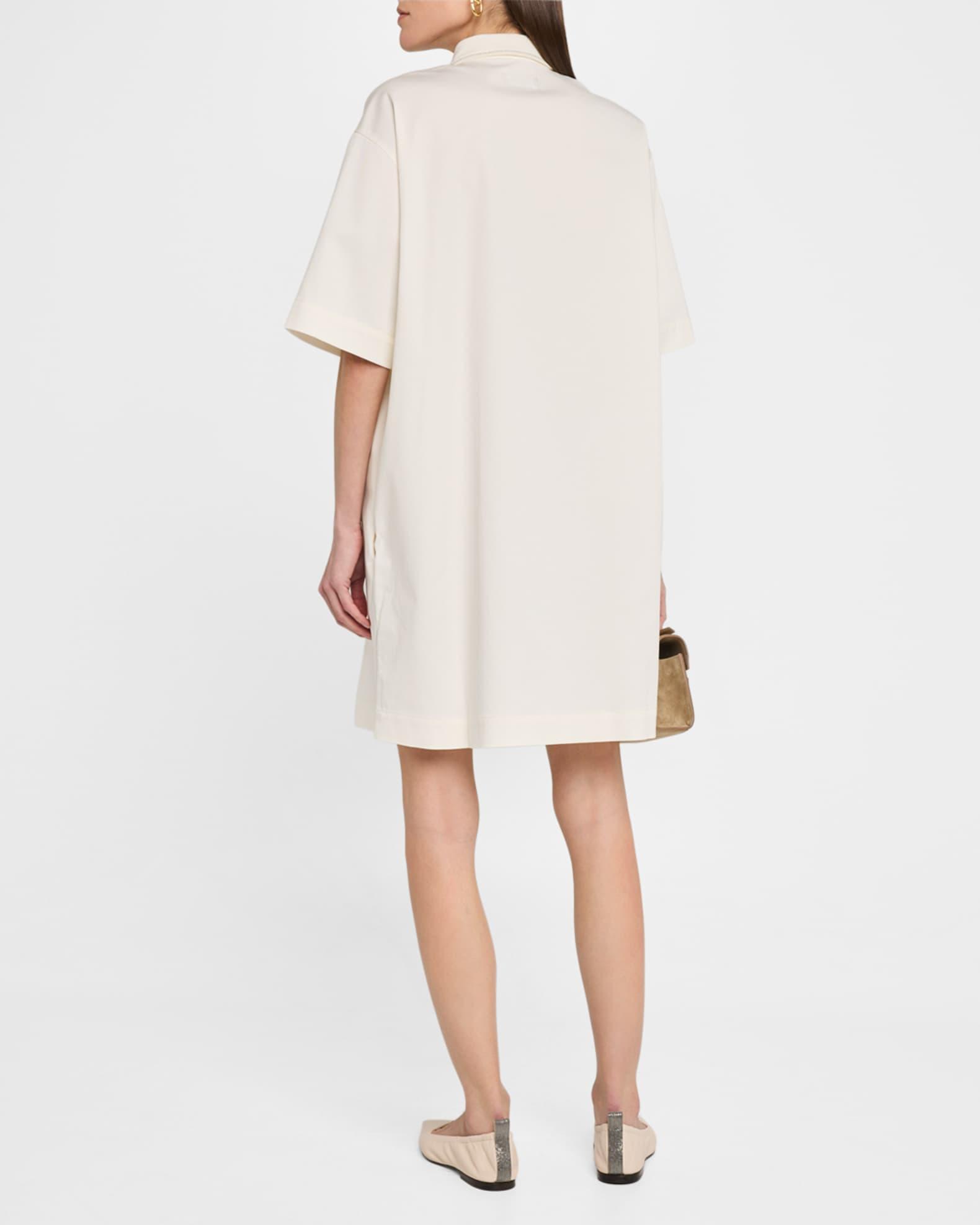 Chain-Trim Cotton Gabardine Shirtdress Product Image