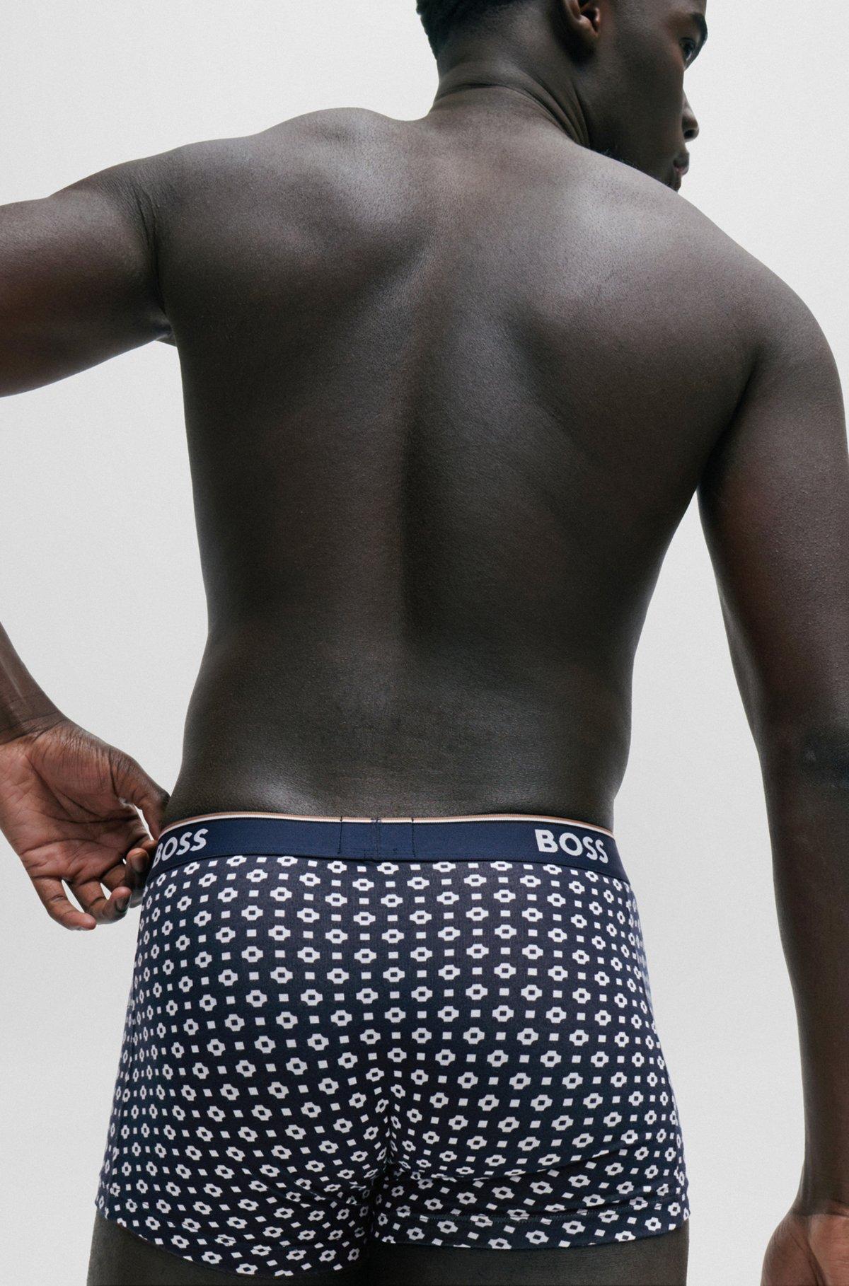 Three-pack of stretch-cotton trunks with logo waistbands Product Image