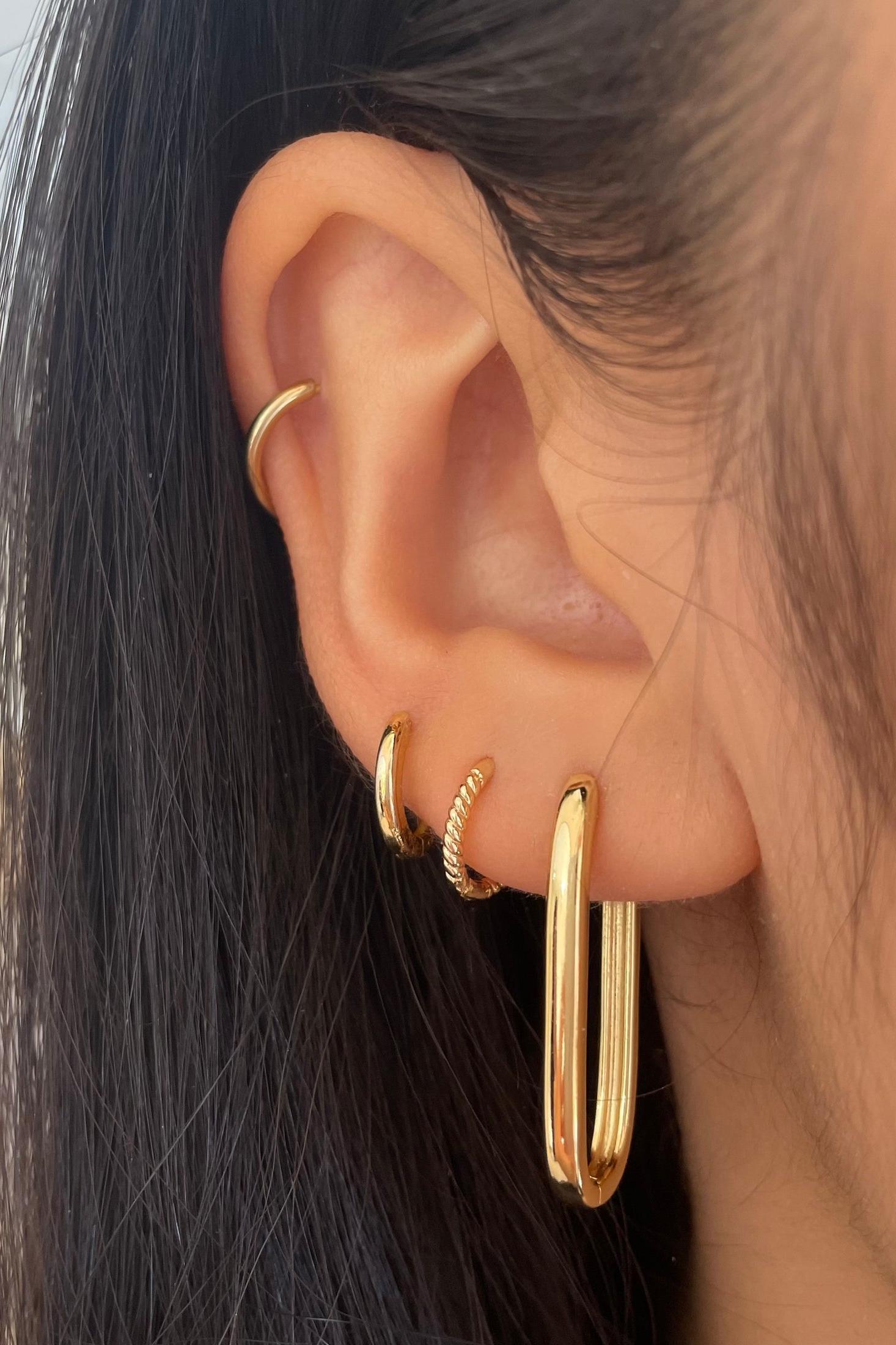 Dainty Link Earrings - Gold Product Image