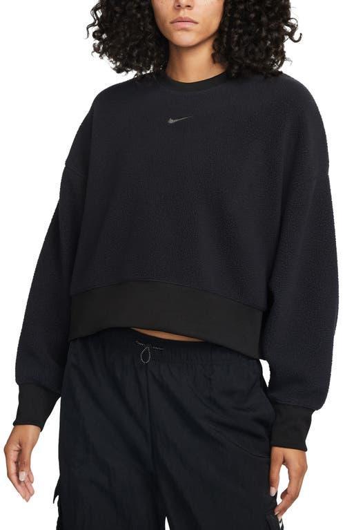 Womens Nike Sportswear Plush Oversized Crew-Neck Mod Crop Sweatshirt Product Image