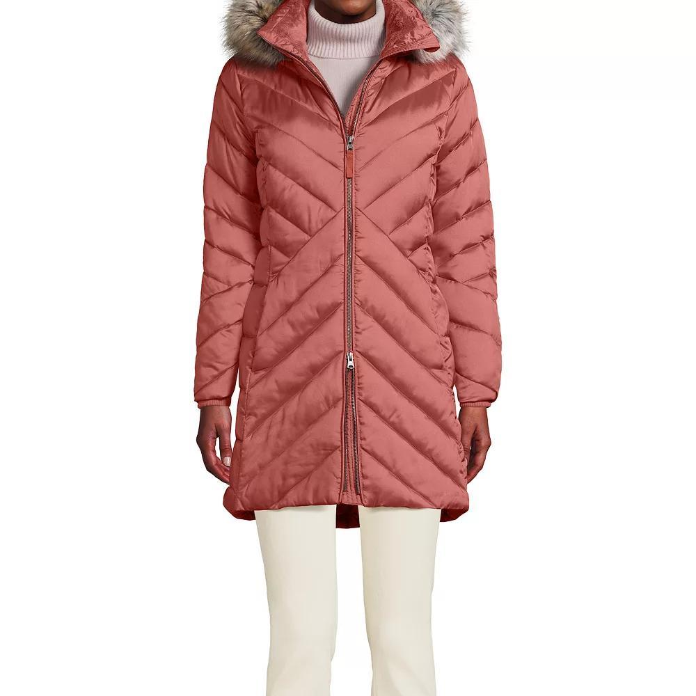 Women's Lands' End Insulated Plush Lined Winter Coat, Size: Small, Dark Pink Clay Product Image