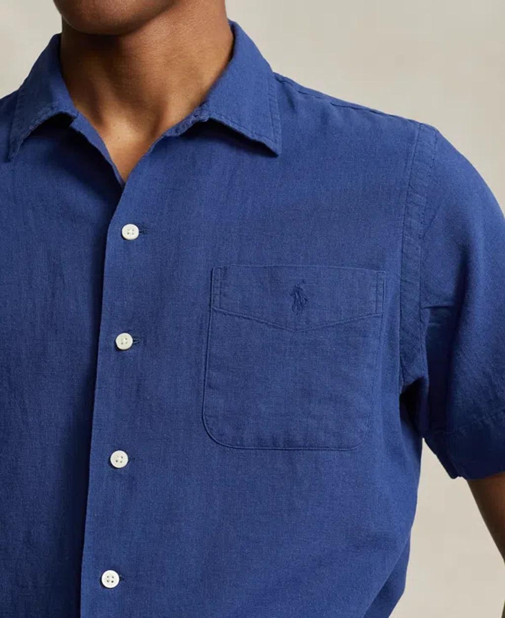 Polo Ralph Lauren Classic Fit Linen-Cotton Camp Shirt (Celadon) Men's Clothing Product Image