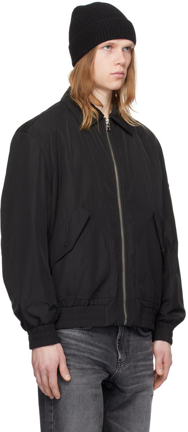 HUGO BOSS Black Spread Collar Bomber Jacket In 001-black Product Image