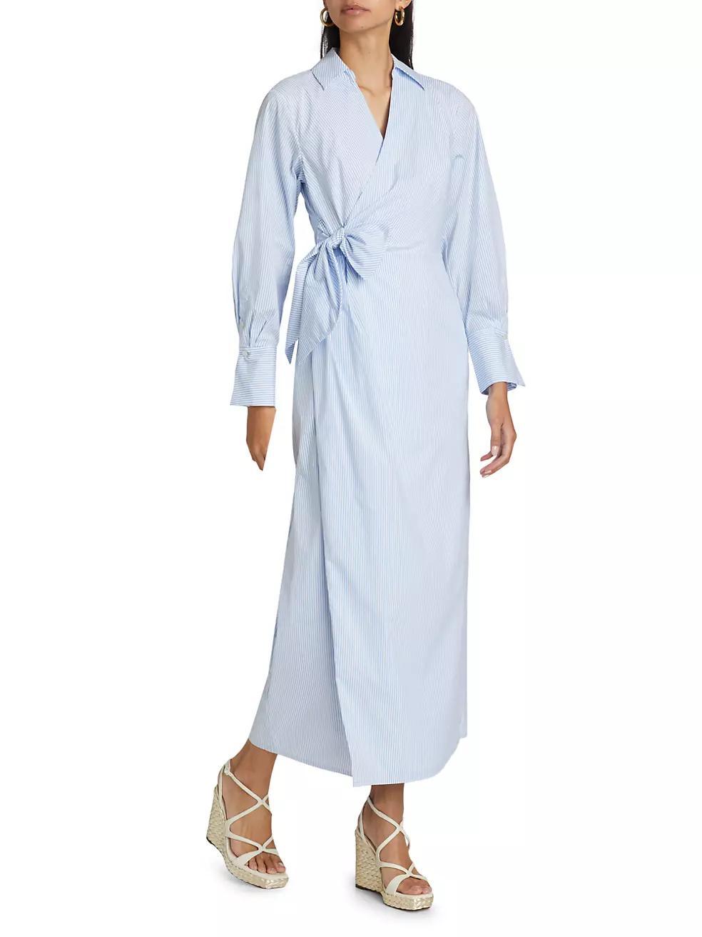 Briar Pinstripe Wrap Maxi Dress Product Image